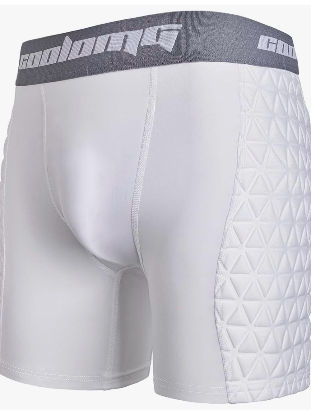 Core Performance Padded White Boys' Compression Shorts. BB3